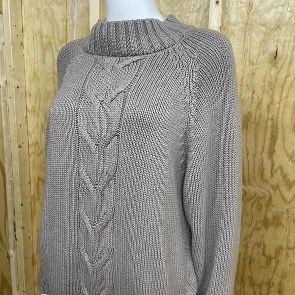 Brown Nanette Lepore Chunky Knit Long Sleeve Pullover Sweater (NWT) - Picture 2 of 6